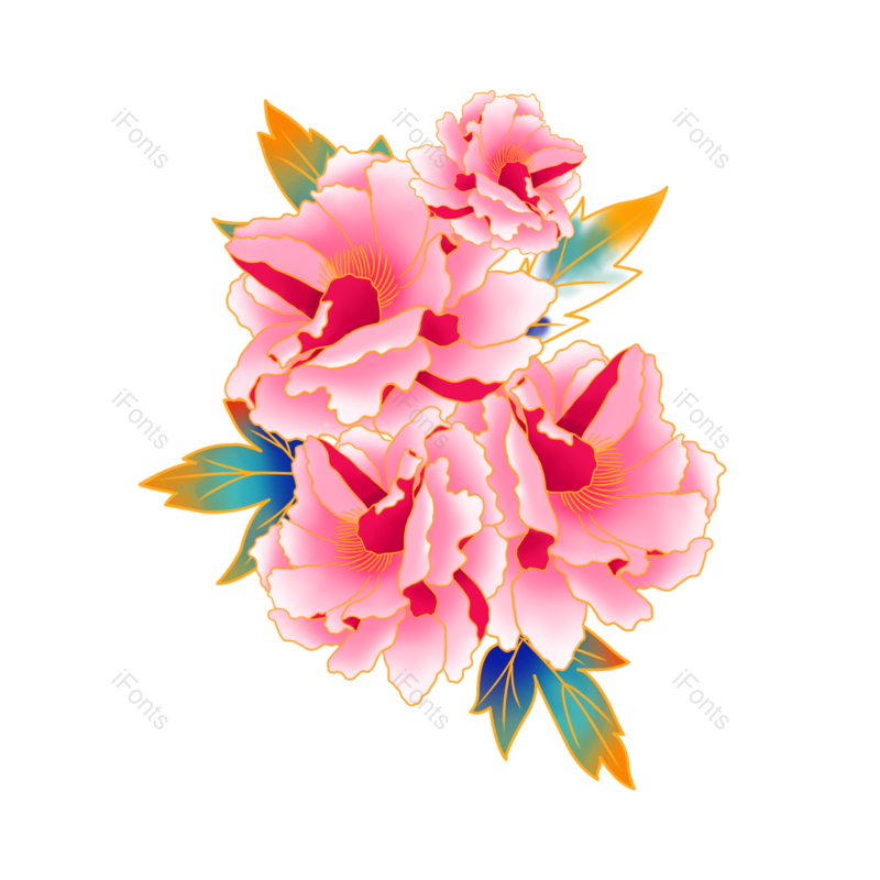 装饰图片,中国风元素,素材PNG,鲜花免抠素材